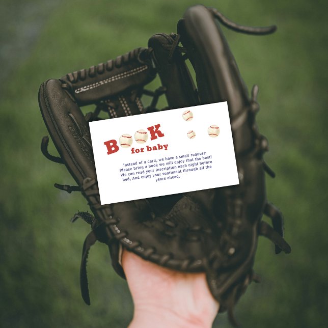 Cartão De Informações Oh Boy Little Slugger Baseball Books Baby Shower  (Oh Boy Little Slugger Baseball Books Baby Shower Enclosure Card)