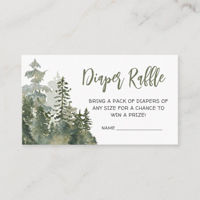 Cartão De Informações Oh Boy Lumberjack Chá de fraldas Fralda Raffle (Frente)