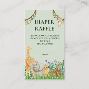 Cartão De Informações Oh Boy Safari Chá de fraldas da Selva Raffle