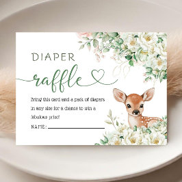 Cartão De Informações Oh Deer Baby Shower Gender Neutral Diaper Raffle 