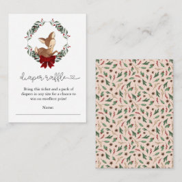 Cartão De Informações Oh Deer Winter Greenery Fralda Raffle