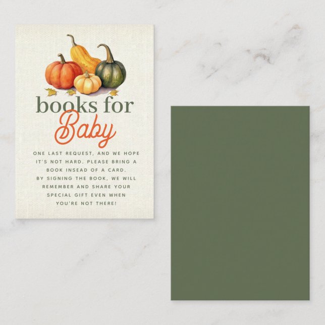 Cartão De Informações Oh, Meu Gourd Pequeno Pumpkin Livros Para Bebê (Frente/Verso)