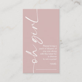 Cartão De Informações Oh Rosa Fralda Dusty Chá de fraldas Raffle