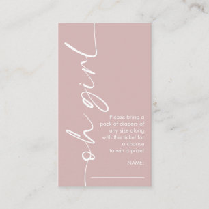 Cartão De Informações Oh Rosa Fralda Dusty Chá de fraldas Raffle