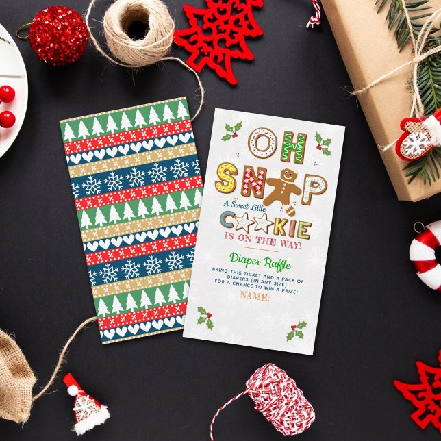 Cartão De Informações Oh Snap! Fralda de Chá de fraldas de Cookie Ginger (Criador carregado)