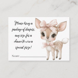 Cartão De Informações Oh veado ela está quase aqui Fralda Raffle Card