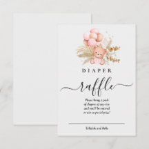 Olá Bebê Boho Urso Chuveiro Fralda Rifas