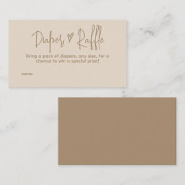 Cartão De Informações Olá Bebê Minimalista Gênero Neutro Fralda Raffle