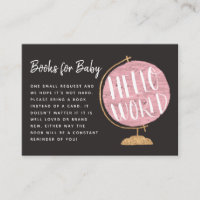 Olá World Pink Globe Books para o Chá de fraldas