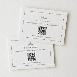 Cartão De Informações Old Money Black and White Wedding RSVP 