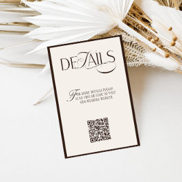 Cartão De Informações Old Money Espresso Brown Wedding Details