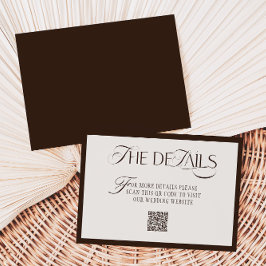 Cartão De Informações Old Money Mocca Beige Wedding Details