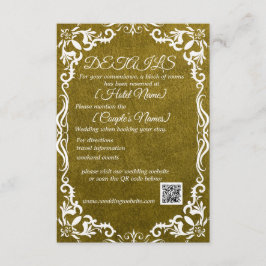 Cartão De Informações Olive Minimal Elegant Wedding Enclosure Card 