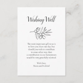 Cartão De Informações Oliveira Botânica bem desejada. Casamento branco p