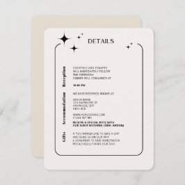 Cartão De Informações OLIVIA Moderna Embalagem Celestial de Marfim