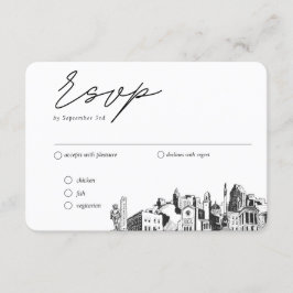 Cartão De Informações Opção de Raleigh Wedding RSVP Tradicional