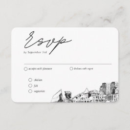 Cartão De Informações Opção de Refeição RSVP Tradicional de Primaveras d