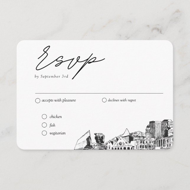 Cartão De Informações Opção de Refeição RSVP Tradicional de Primaveras d (Frente)