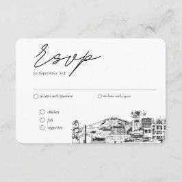 Cartão De Informações Opção de Refeição Tradicional de RSVP de Casamento