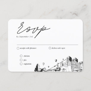Cartão De Informações Opção de RSVP Tradicional de Casamento Albuquerque
