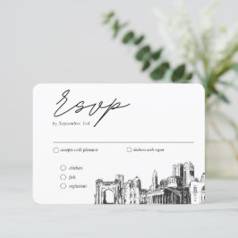 Cartão De Informações Opção de RSVP Tradicional de Casamento Columbus