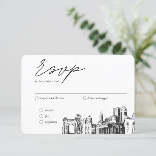 Cartão De Informações Opção de RSVP Tradicional de Casamento Columbus
