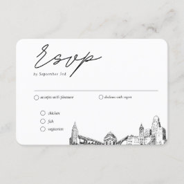Cartão De Informações Opção de RSVP Tradicional de Casamento de Buffalo