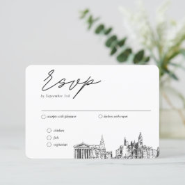 Cartão De Informações Opção de RSVP Tradicional de Casamento de Filadélf