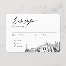 Cartão De Informações Opção de RSVP Tradicional de Casamento de Indianáp