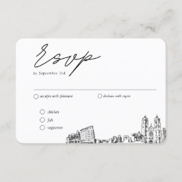 Cartão De Informações Opção de RSVP Tradicional de Casamento de Newark