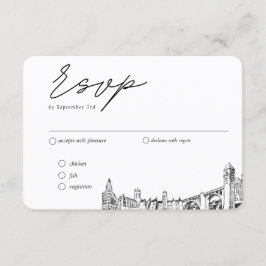 Cartão De Informações Opção de RSVP Tradicional de Casamento de Spokane