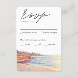 Cartão De Informações Opção de RSVP Tradicional de Casamento La Jolla