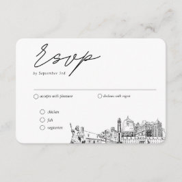 Cartão De Informações Opções de Refeição Tradicional RSVP de Virginia Be