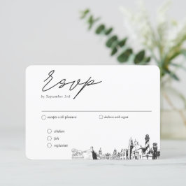 Cartão De Informações Opções de RSVP Tradicional de Casamento de Agostin