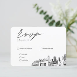 Cartão De Informações Opções de RSVP Tradicional de Casamento Omaha