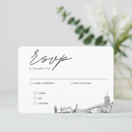 Cartão De Informações Opções Tradicionais de RSVP de Casamento de Akron