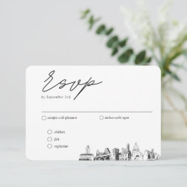 Cartão De Informações Opções Tradicionais de RSVP de Casamento de Austin