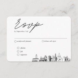 Cartão De Informações Opções Tradicionais de RSVP de Casamento de Austin