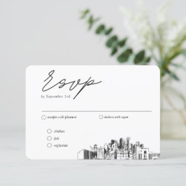 Cartão De Informações Opções Tradicionais de RSVP de Casamento de Dallas