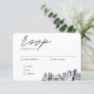 Cartão De Informações Opções Tradicionais de RSVP de Casamento de Sacram