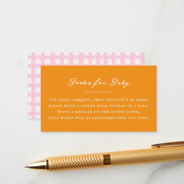 Cartão De Informações Orange Baby Book Request (Frente/Verso In Situ)
