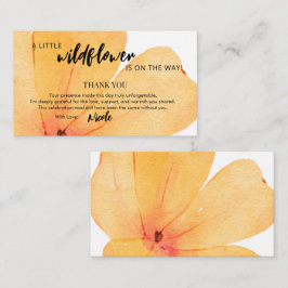 Cartão De Informações Orange Little Wildflower On the Way Thank You