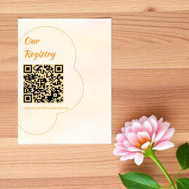 Cartão De Informações Orange Sunset Wedding Registry