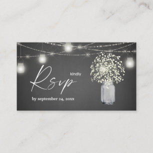 Cartão De Informações Orçamento Baby's Breath, Gra Chalkboard 2SM Refeiç