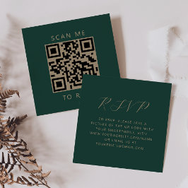 Cartão De Informações Orçamento Código QR de RSVP de Casamento em Script