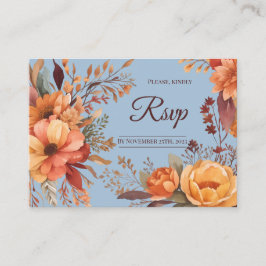 Cartão De Informações Orçamento Código QR Floral de Outono Casamento Rsv