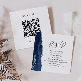 Cartão De Informações Orçamento Marinho Prata Ágata Casamento Código QR