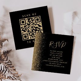 Cartão De Informações Orçamento Preto Dourado Glitter Casamento Código Q