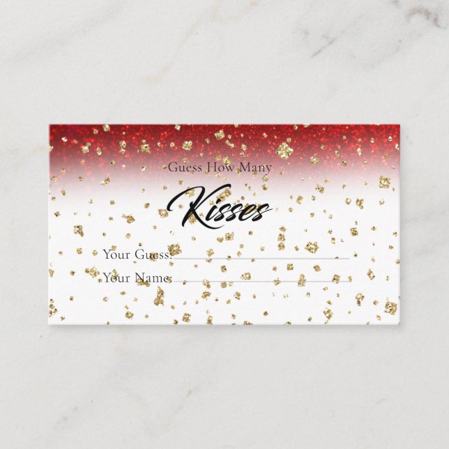 Cartão De Informações Orçamento Quantos Kisses - Gabinete de Jogo Bridal (Frente)