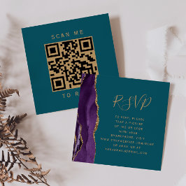 Cartão De Informações Orçamento Roxo Dourado Ágata Azul Turquesa Casamen